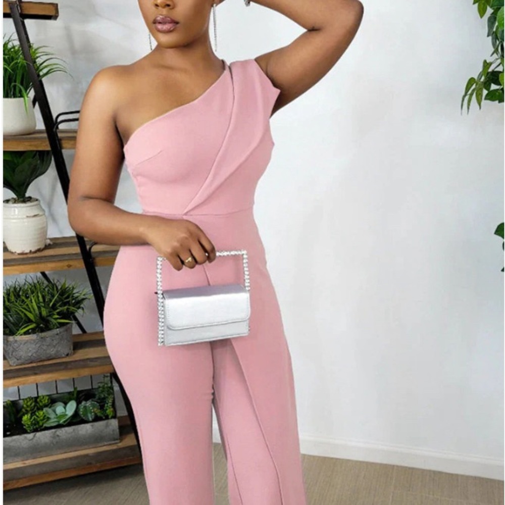 One shoulder pantsuit. Brand new